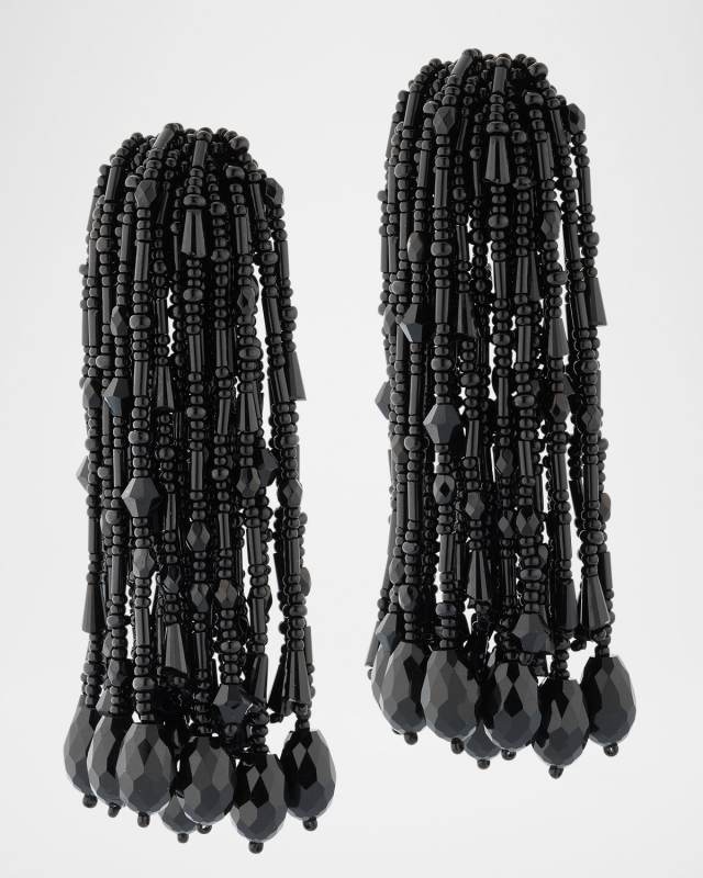 Faceted Bead Pompon Earrings